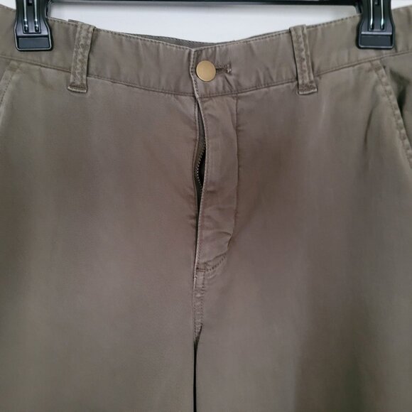 Wide-leg Army Green Caslon Pants Size 4. - Picture 2 of 6